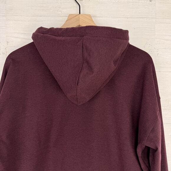 NEW Vuori Cropped Performance Full Zip‎ Hoodie Women XL Burgundy Soft Athleisure - Picture 11 of 16